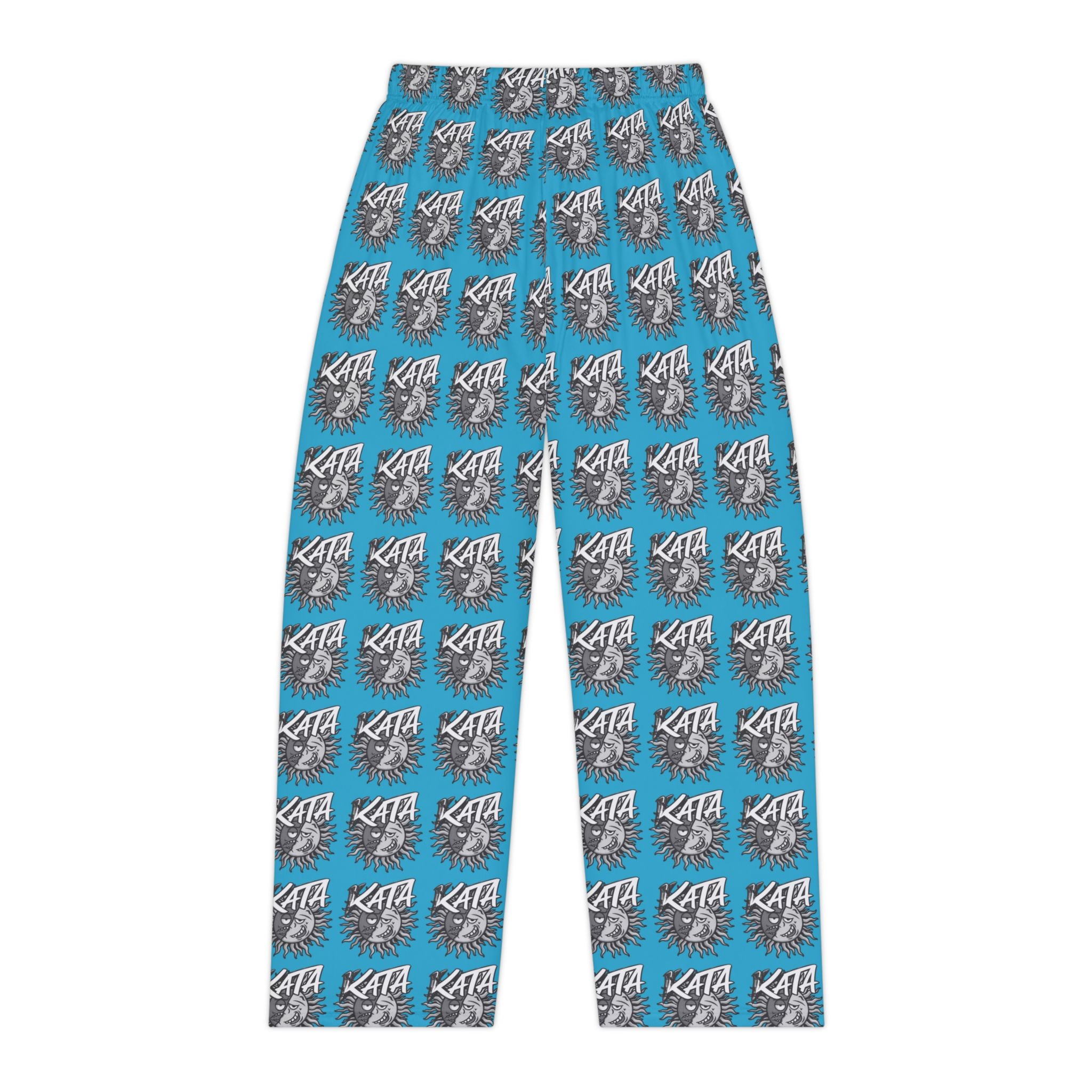 Kita Logo Women's Pajama Pants — Blue All-Over-Print Cozy Lounge Trousers
