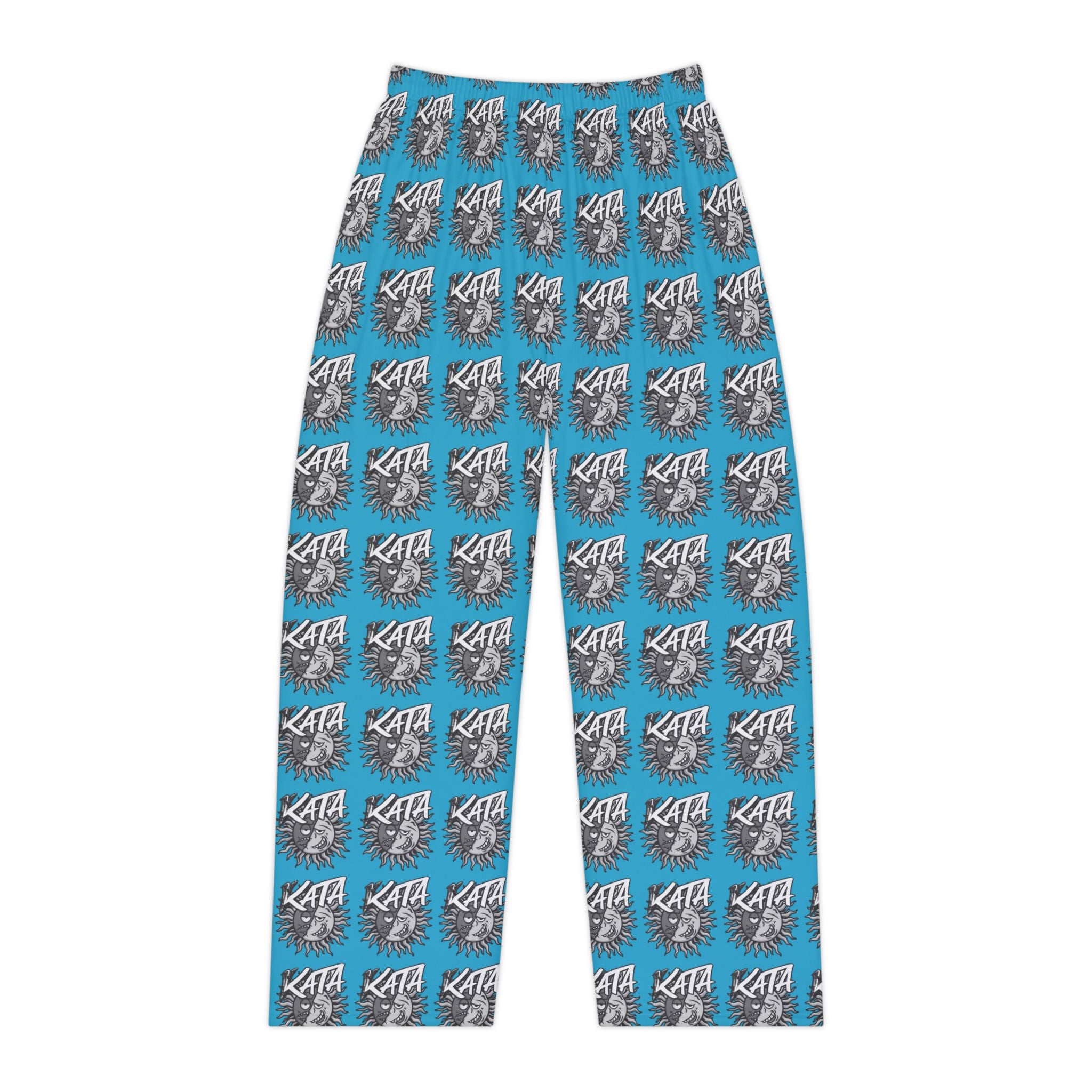 Kita Logo Women's Pajama Pants — Blue All-Over-Print Cozy Lounge Trousers