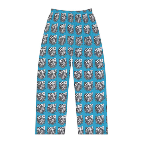 Kita Logo Women's Pajama Pants — Blue All-Over-Print Cozy Lounge Trousers