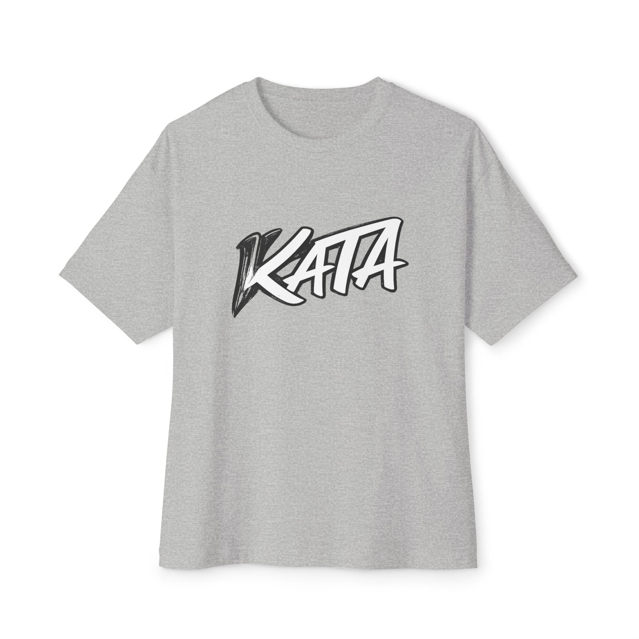 Kata Graphic Tee — Oversized Boxy Pink T-Shirt with Bold Brush Logo