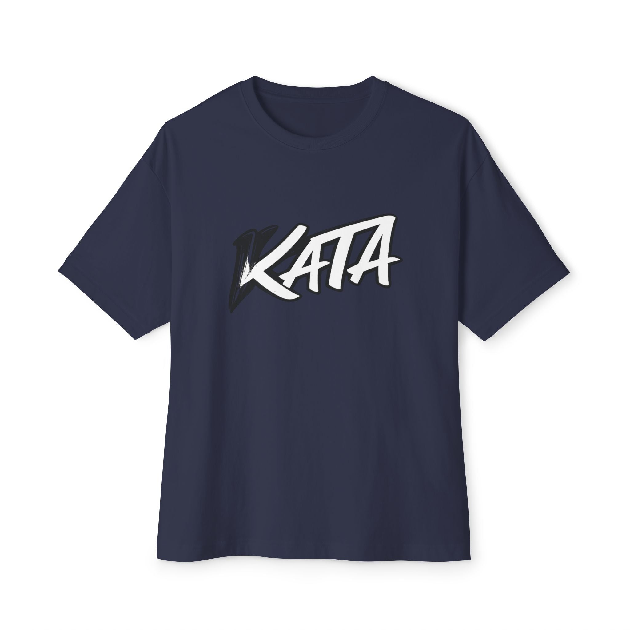 Kata Graphic Tee — Oversized Boxy Pink T-Shirt with Bold Brush Logo