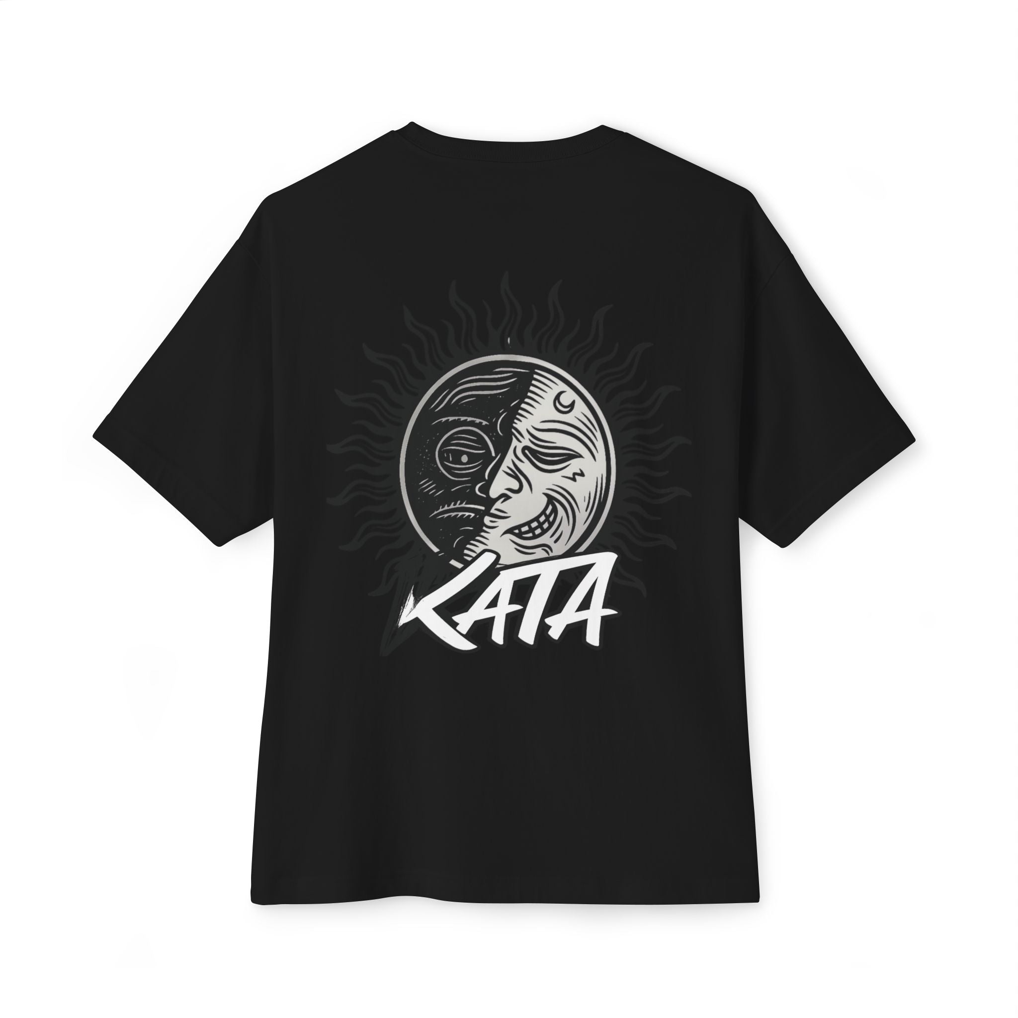 Kata Graphic Tee — Oversized Boxy Pink T-Shirt with Bold Brush Logo