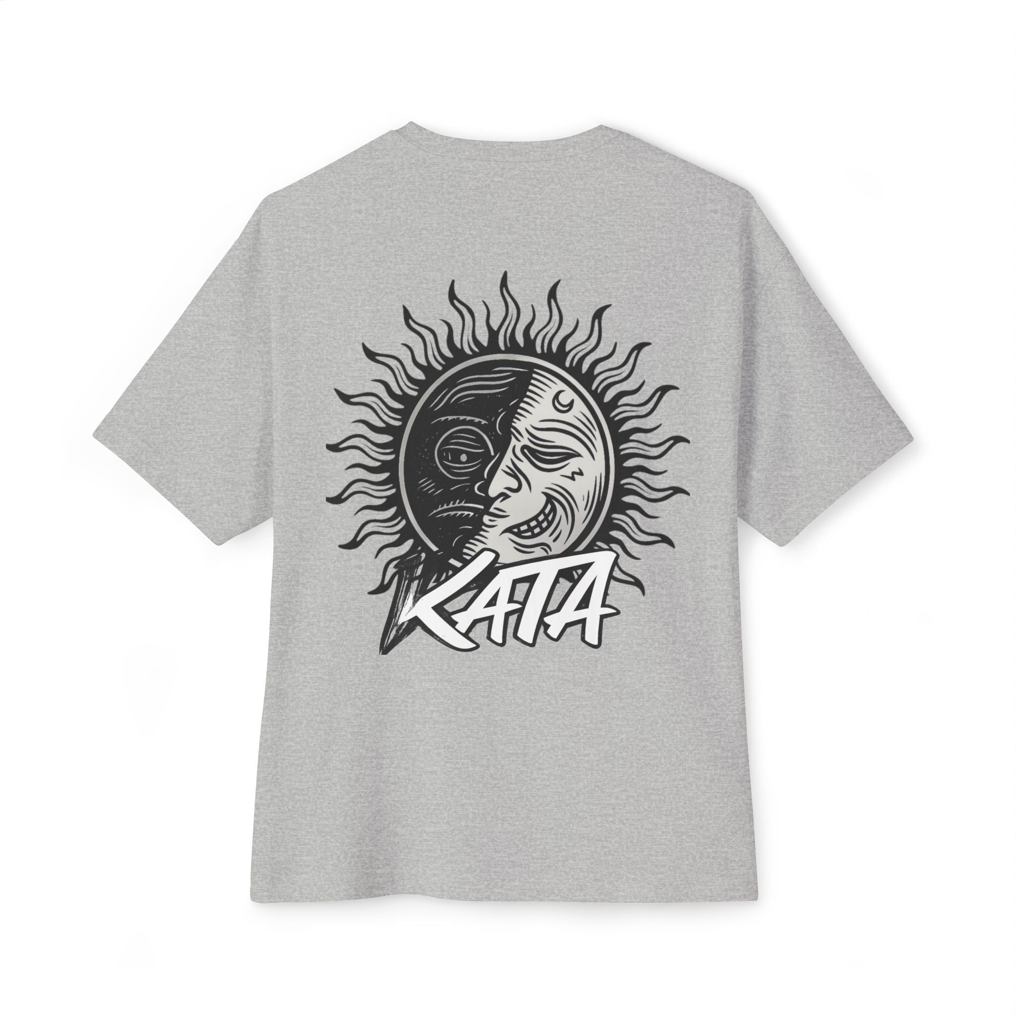 Kata Graphic Tee — Oversized Boxy Pink T-Shirt with Bold Brush Logo